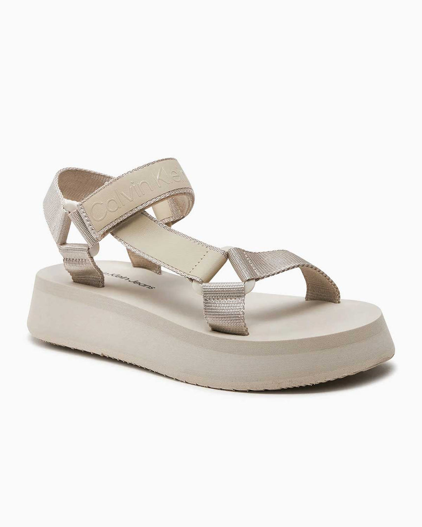Calvin Klein Velcro Flat Sandalet Eggshell