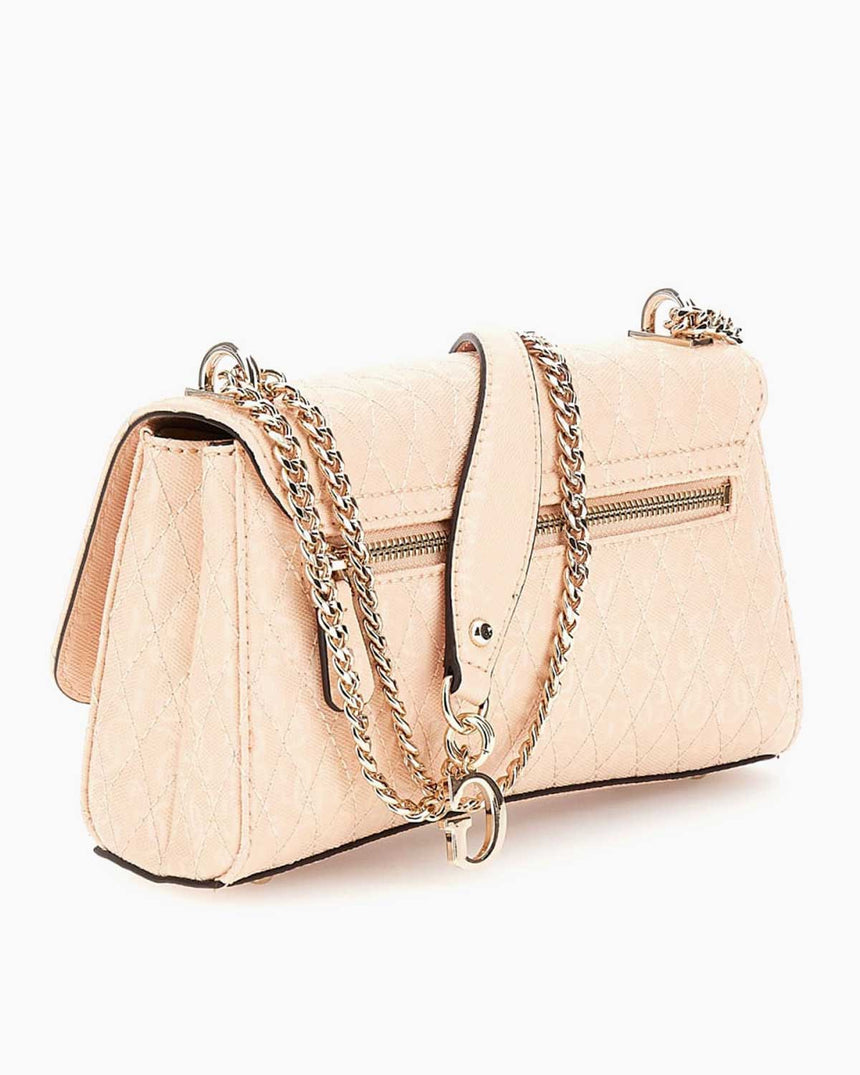 Guess Betula Convertible Flap Zincir Detaylı Parlak Omuz Çantası Apricot