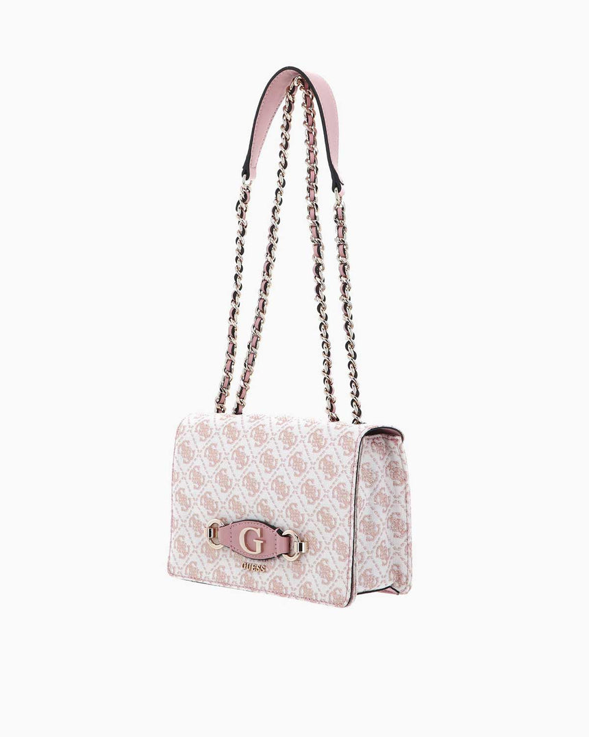 Guess Monogram Baskılı Omuz Çantası Light Rose Logo