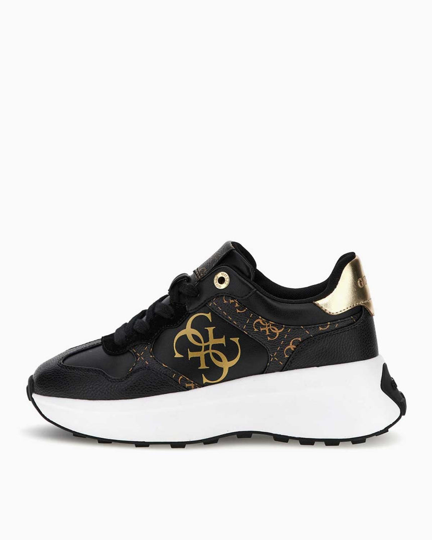 Guess Luckei Monogram Logolu Sneaker Black Brass