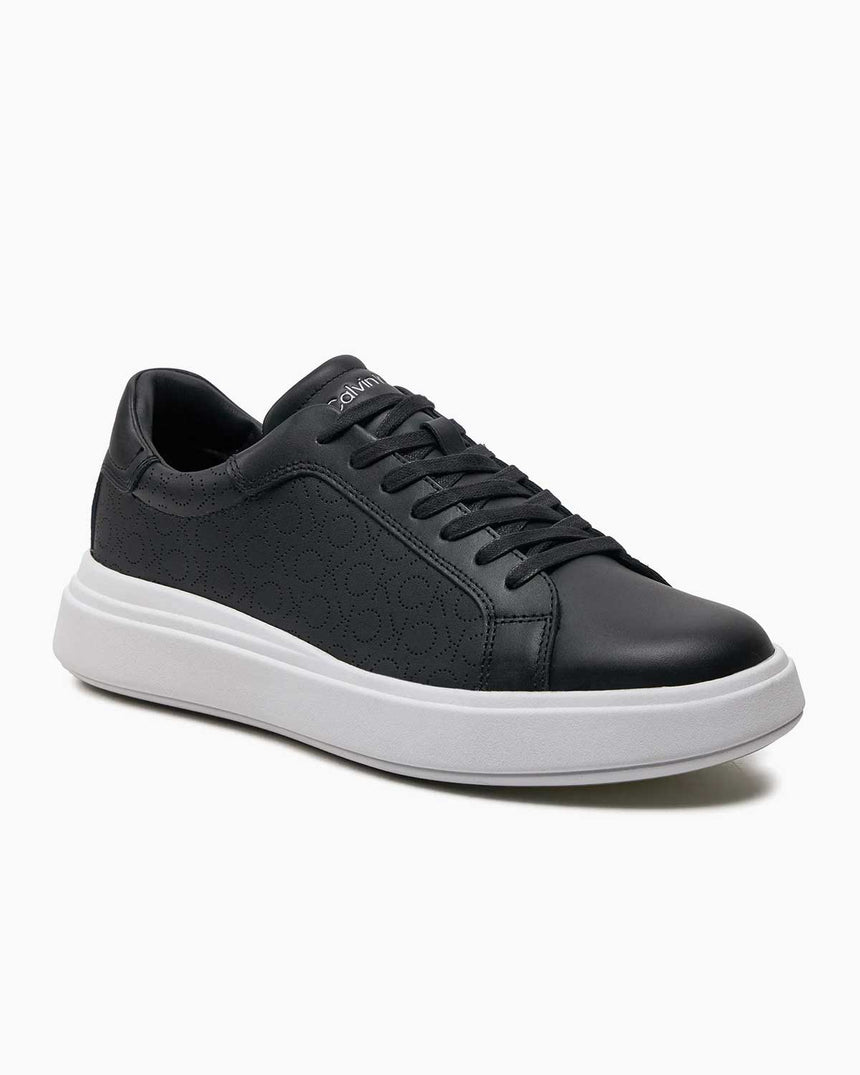 Calvin Klein Low Top Lace Up Sneakers Black Mono