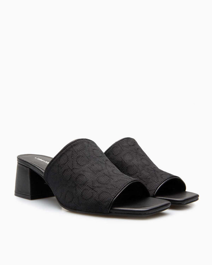 Calvin Klein Heel Mule 45mm Mono Jacq Kadın Sandalet Black