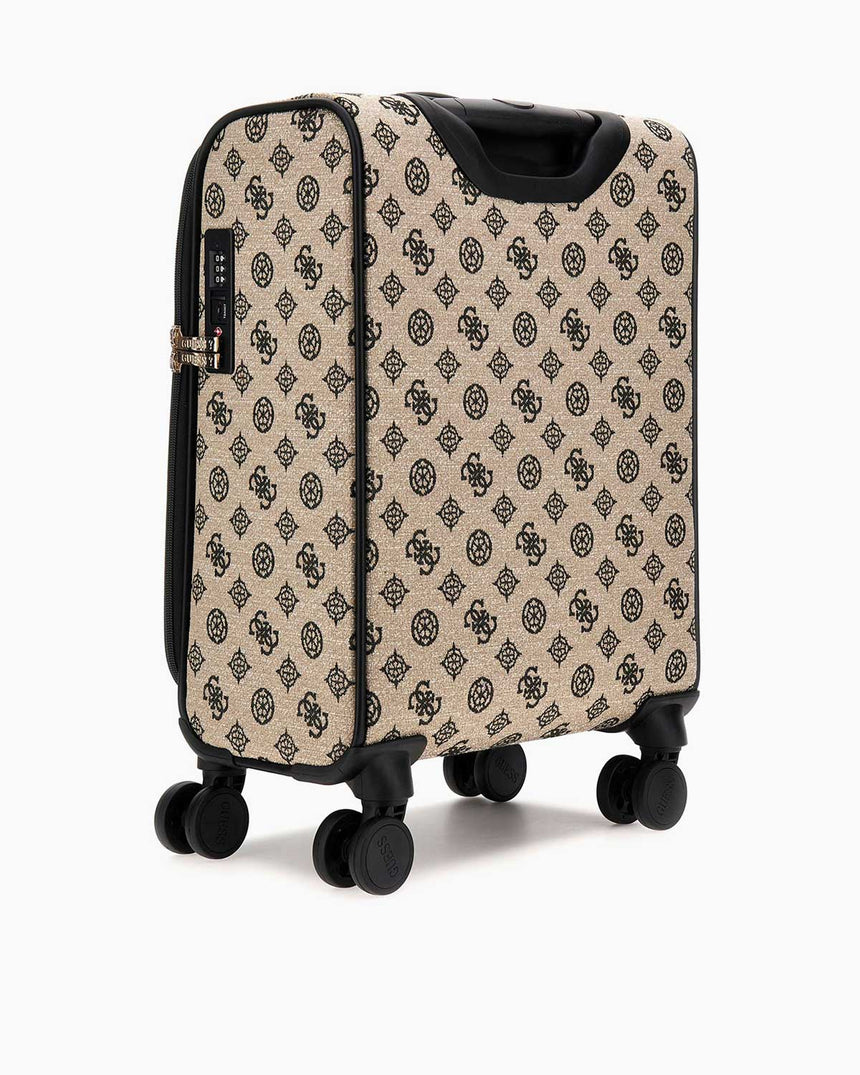 Guess 18 In 8-Wheeler Desenli Kabin Boy Valiz Black Logo