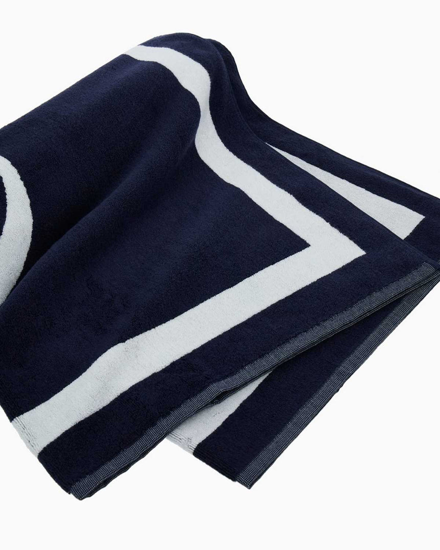 Guess Jacquard Frame Plaj Havlusu Smart Blue