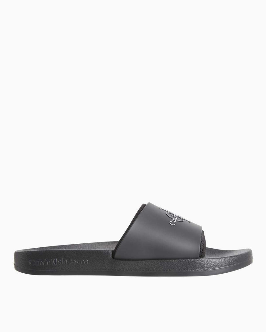 Calvin Klein Slide Rubber Neopren Monogram Slide Terlik Black