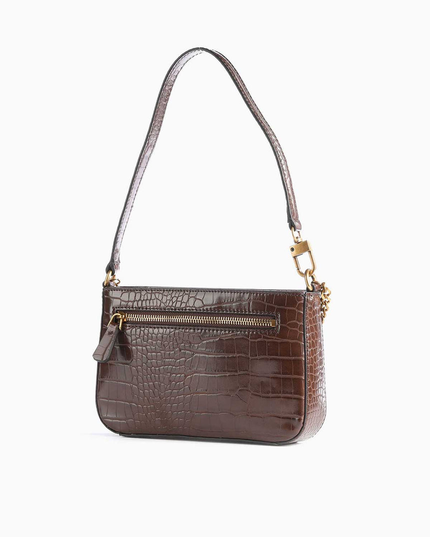Guess Katey Croc Mini Top Kadın Omuz Çantası Brown