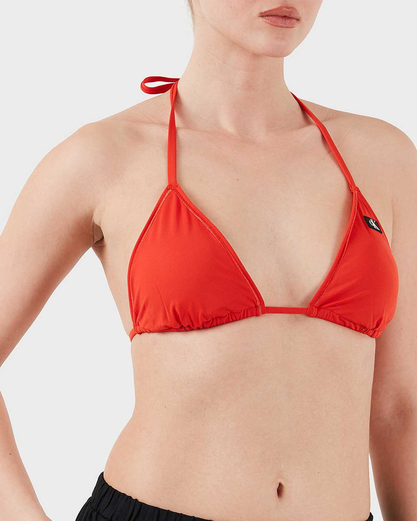Calvin Klein Triangle Swim Tops Bikini Üstü Flaming Chili
