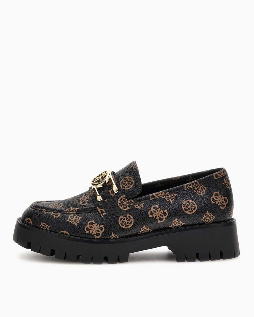 Guess Ilary Monogram Desenli Ayakkabı Brown / Ocra