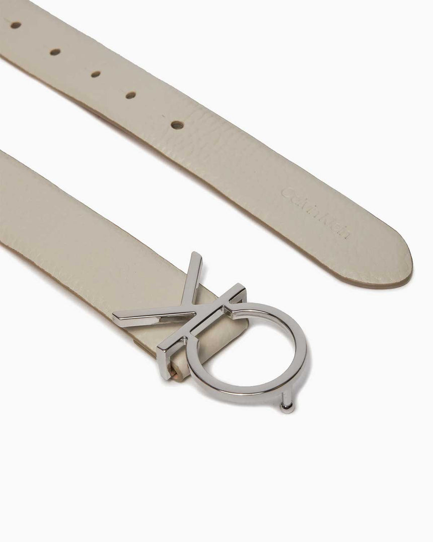 Calvin Klein Logo Belt Pebble Kemer Stony Beige