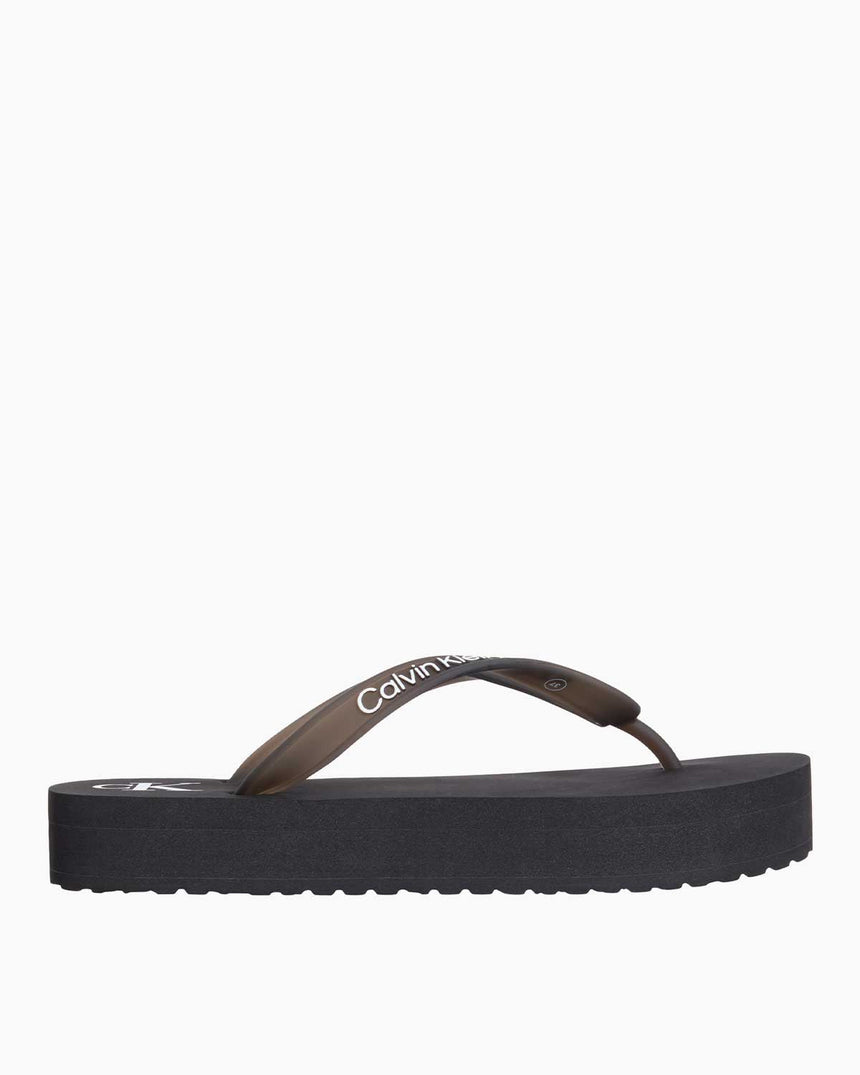 Calvin Klein Beach Flatform Flip Flops Terlik Black/Bright White