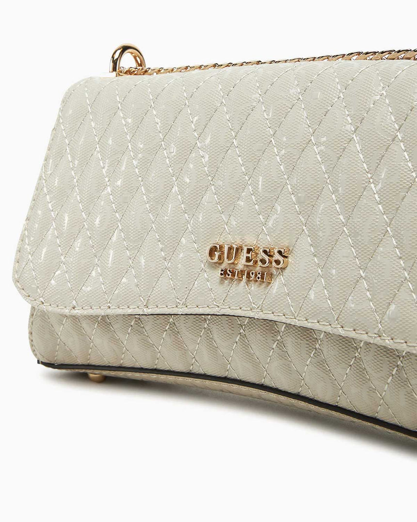 Guess Betula Convertible Flap Zincir Detaylı Parlak Omuz Çantası Tau