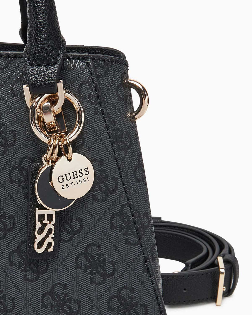 Guess Noelle Girlfriend Aksesuar Detaylı El Çantası Coal Logo