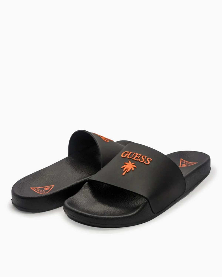 Guess Logo Yazılı Terlik Jet Black A996