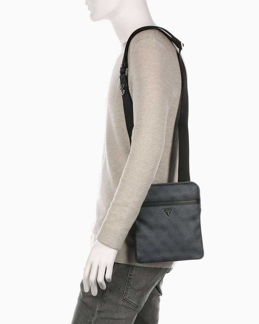 Guess Torino Monogram Logolu Çapraz Askılı Çanta Black