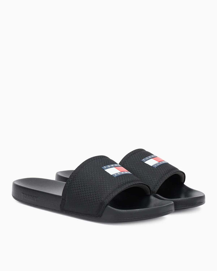 Tommy Hilfiger Aqua Pool Slide Erkek Terlik Black