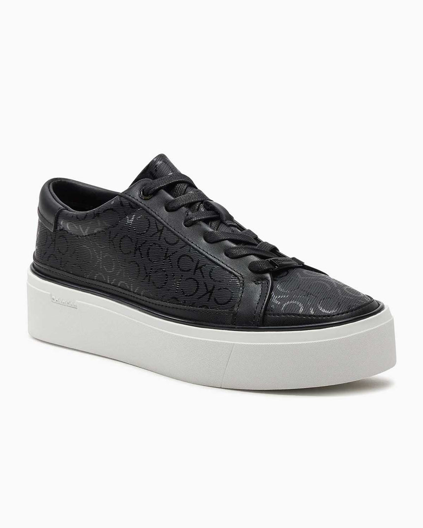 Calvin Klein Flatform Cup Lace Up Mono Sneakers Black