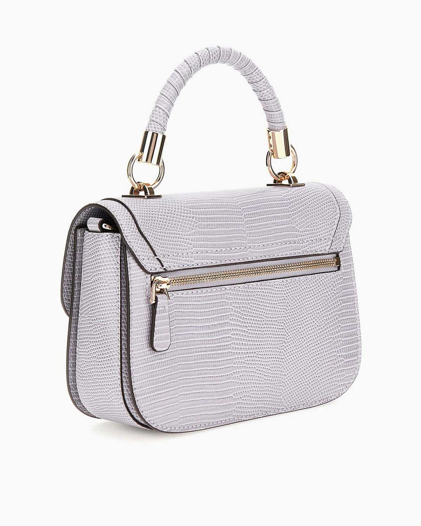 Guess Orlina Society Logo Kapaklı El Çantası Lavendar Grey