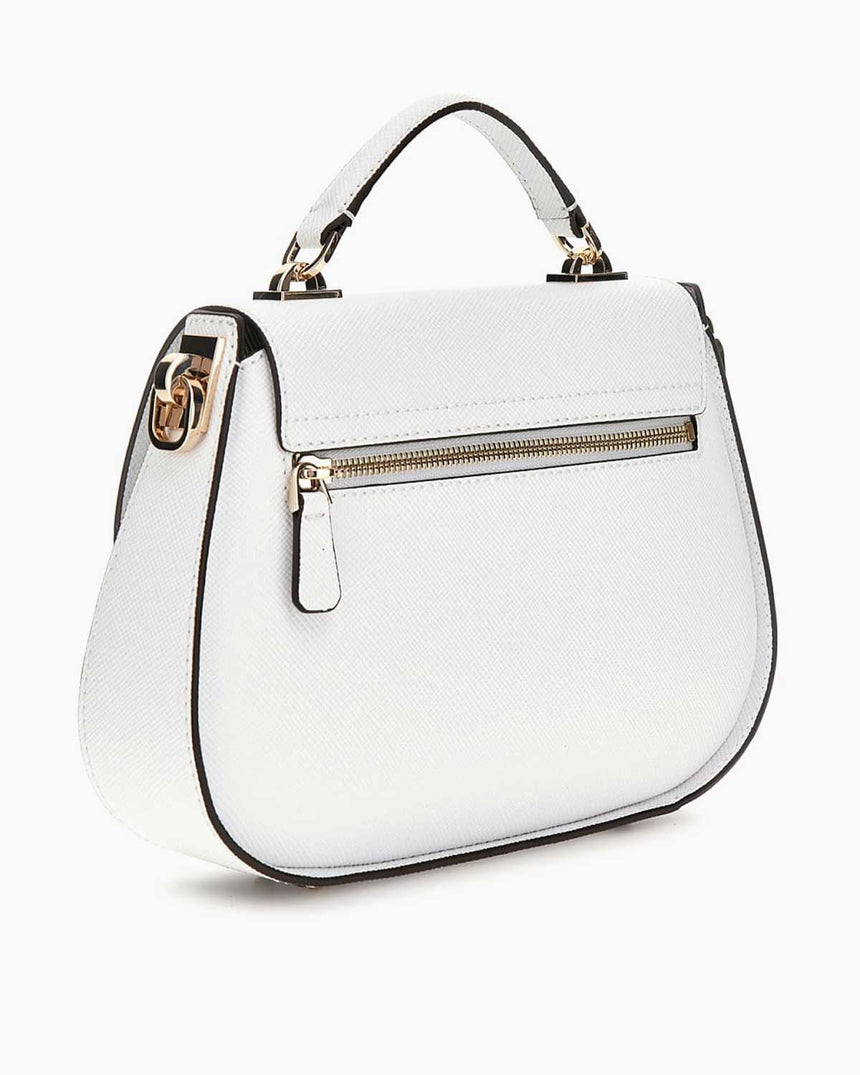 Guess Eco Jazlynn Handle Flap Kapaklı El Çantası White