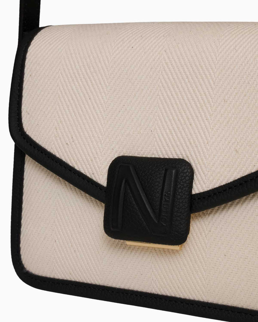 Nautica Logolu Omuz Çantası Bej - Siyah