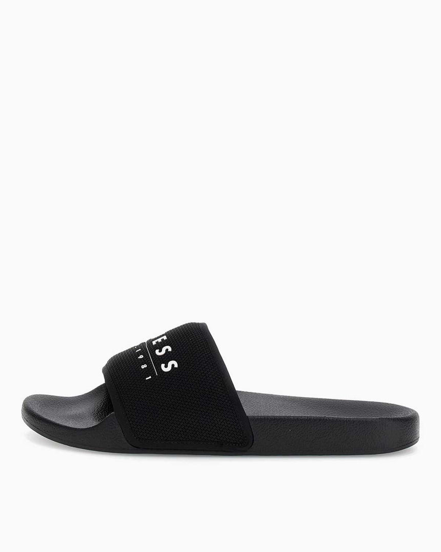 Guess Logo Yazılı Terlik Black