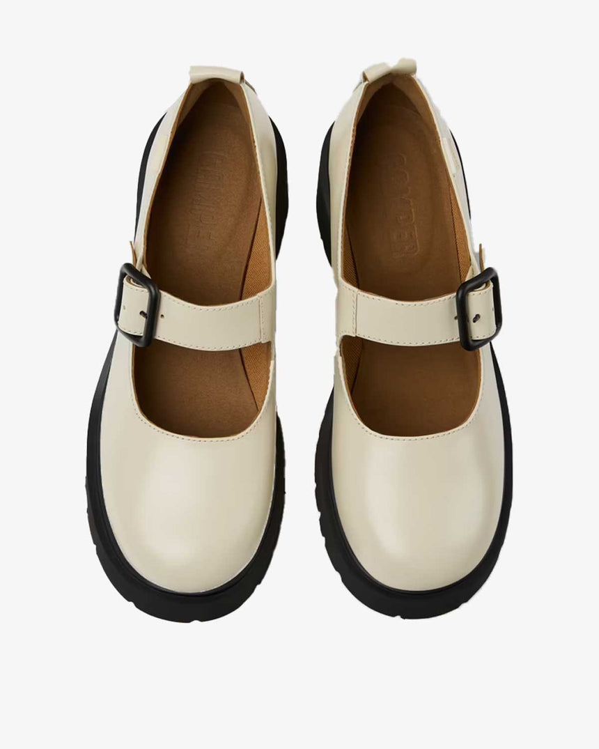 Camper Mary Jane Deri Ayakkabı Beyaz