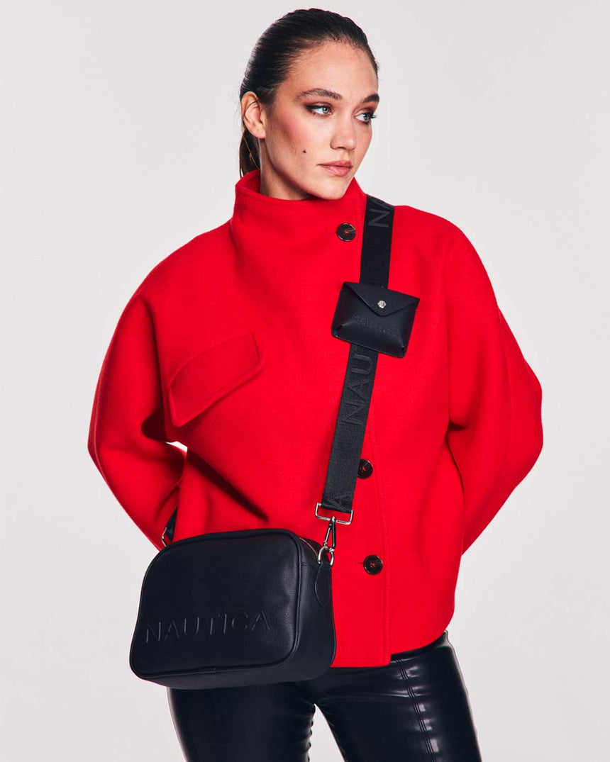 Nautica Mini Cüzdan Detaylı Çapraz Askılı Çanta Siyah