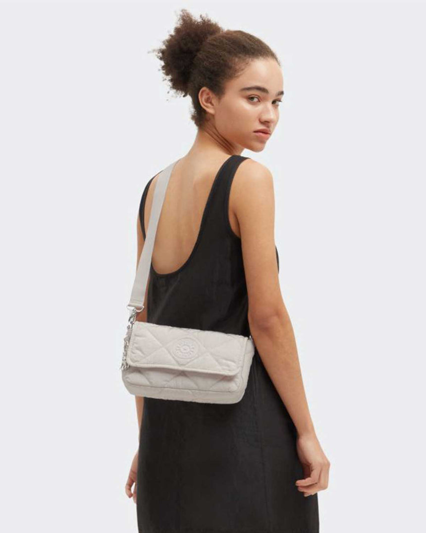 Kipling Aras Quilted Shoulder Bag Omuz Çantası Airy Beige