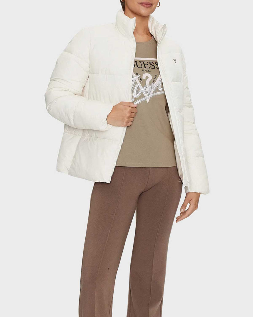 Guess New Claudia Kadın Aktif Hafif Şişme Mont Dove White