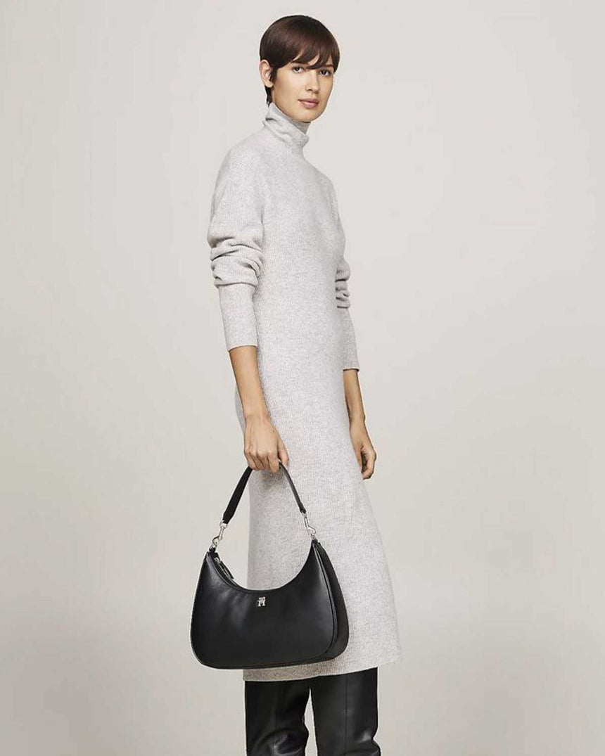 Tommy Hilfiger Kadın Refined Hobo El Çantası Black