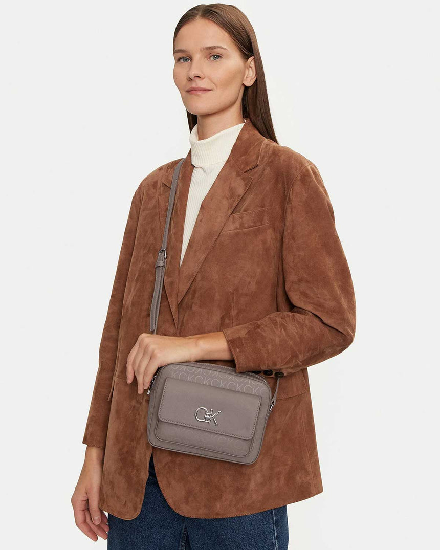 Calvin Klein Re-Lock Camera Bag Cinder Monogram Pu