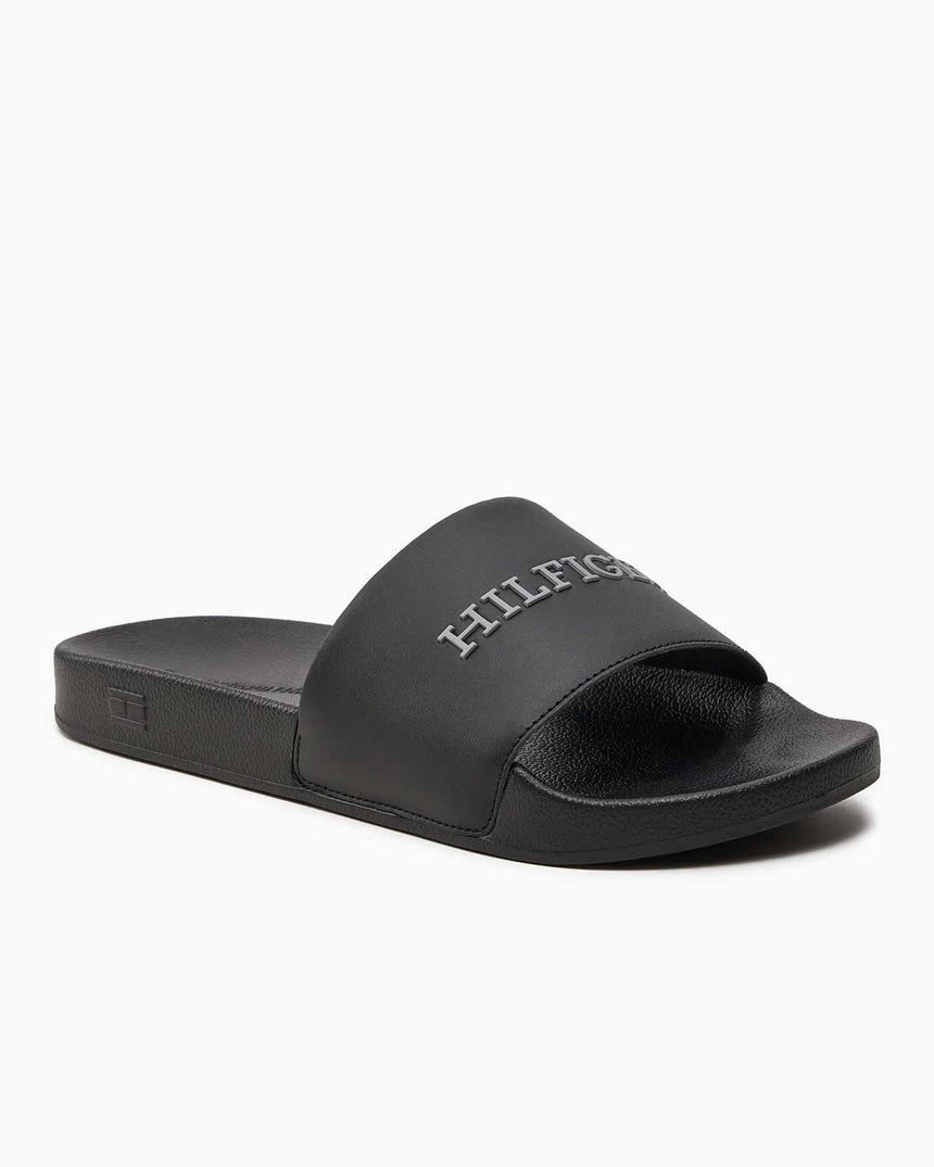 Tommy Hilfiger Raised Pool Slide Terlik Black