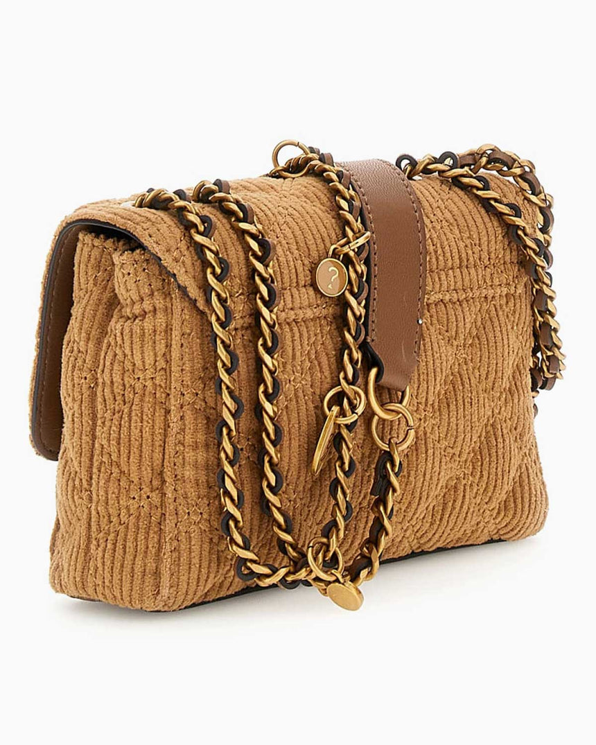 Guess Giully Mini 2 Kadın Omuz Çantası Cognac