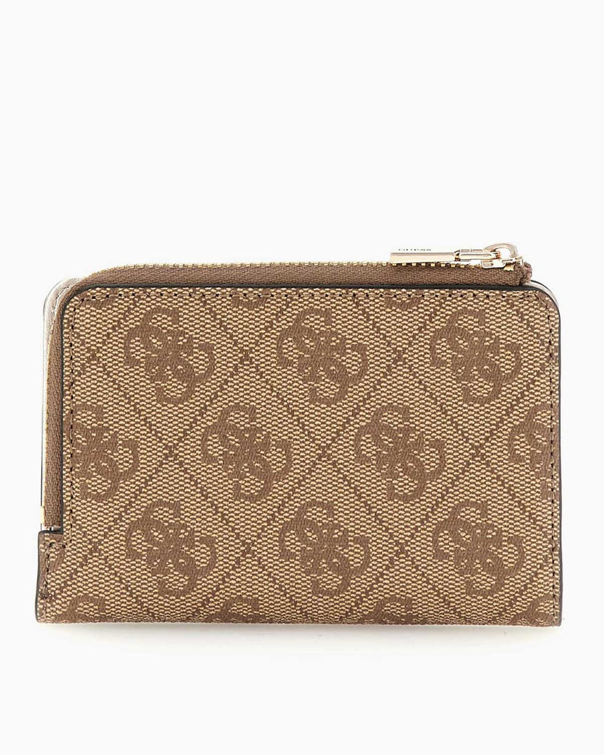Guess Laurel Slg Zip Around Cüzdan Latte Logo