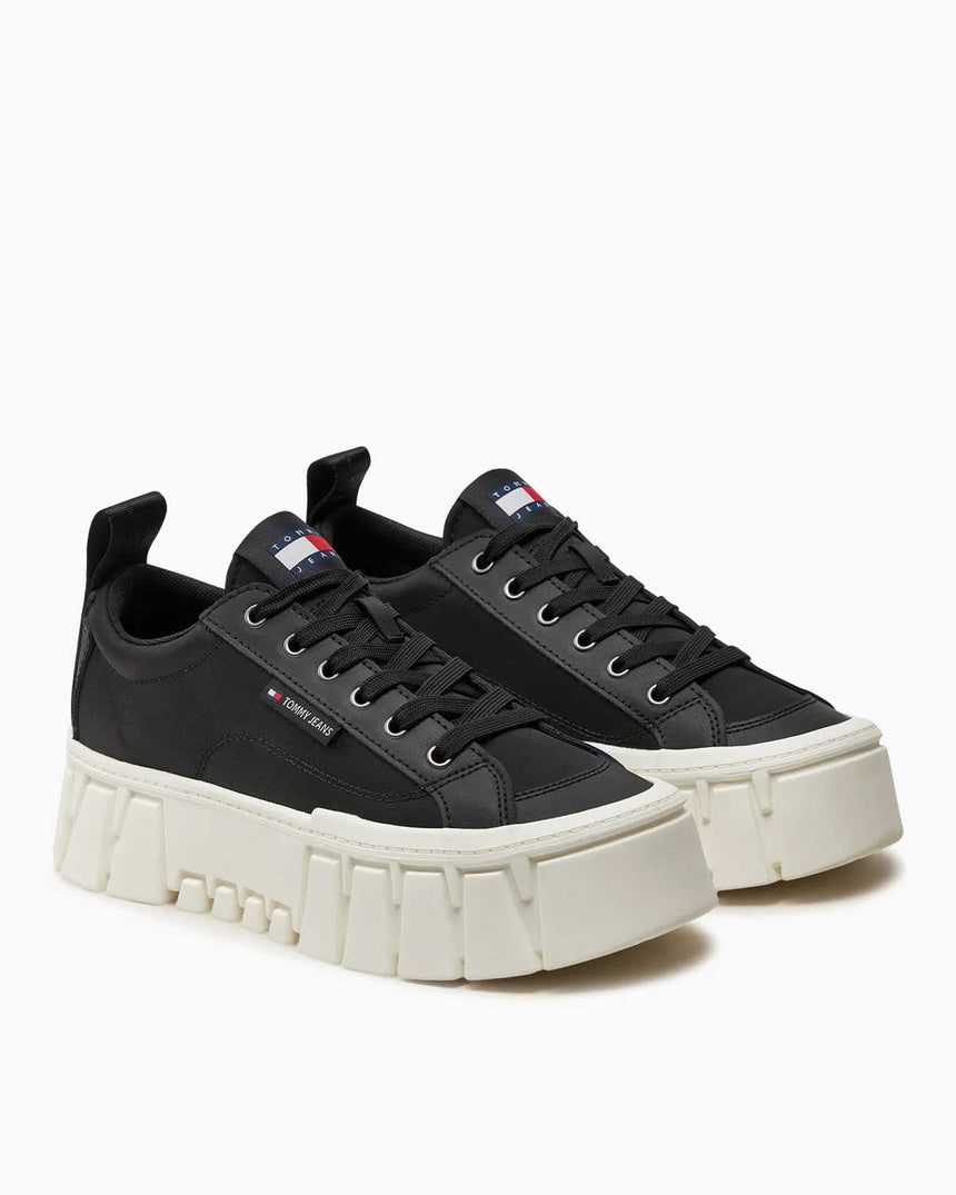 Tommy Hilfiger Vulc Flatform LC Mix Media Kadın Sneaker Black