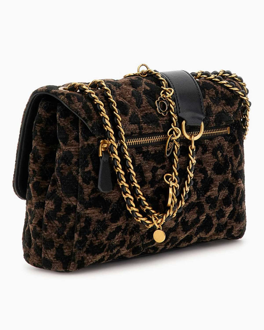 Guess Brenton Giully II 2 Kadın Omuz Çantası Dark Leo