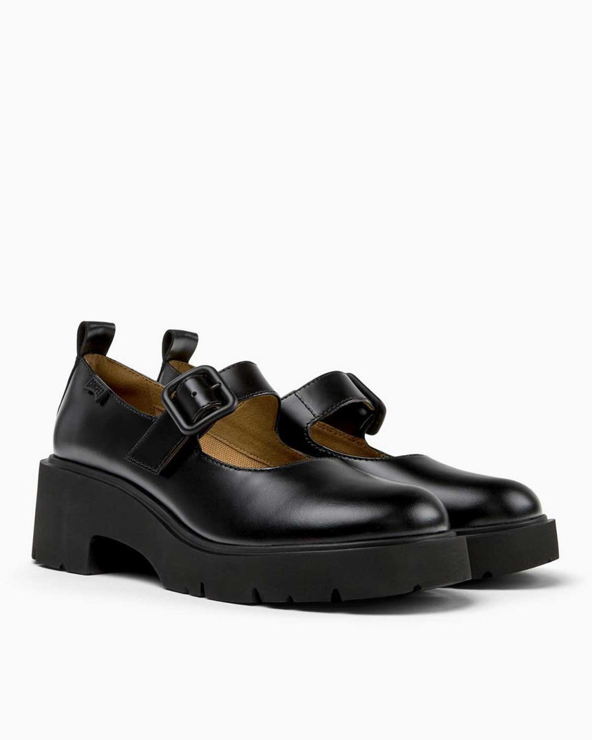 Camper Mary Jane Deri Ayakkabı Siyah