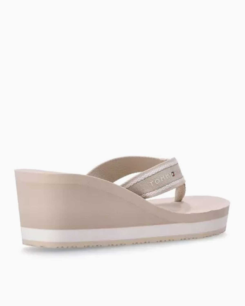 Tommy Hilfiger Wedge Beah Topuklu Parmak Arası Terlik Classic Beige