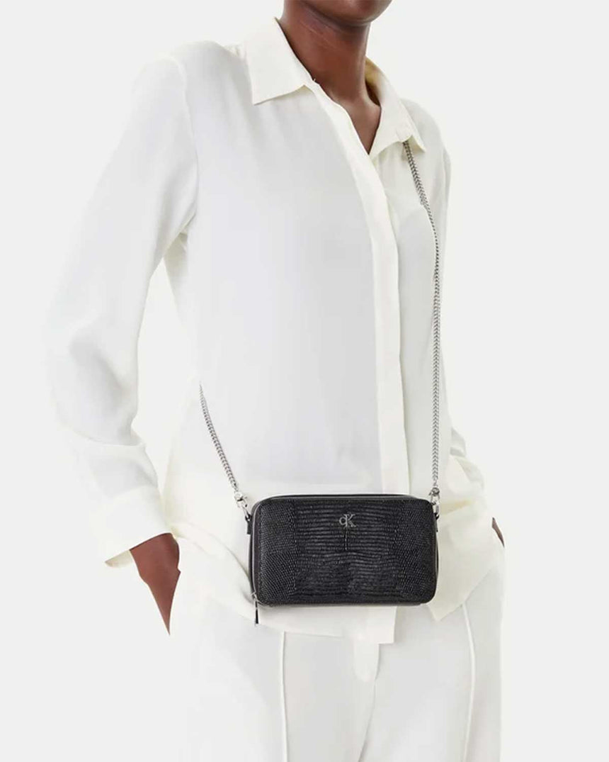 Calvin Klein Kertenkele Kabartmalı Mini Kadın Cüzdan Black