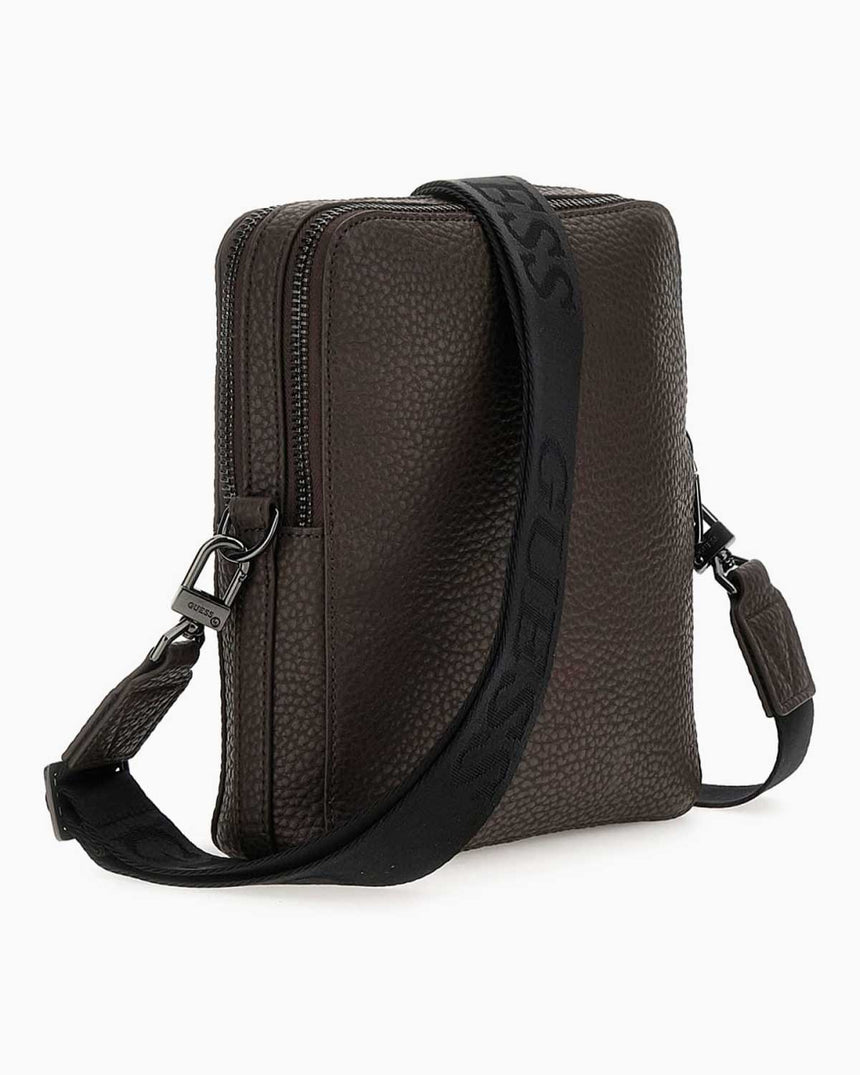 Guess Torino Rounded Kalın Askılı Çapraz Çanta Dark Brown