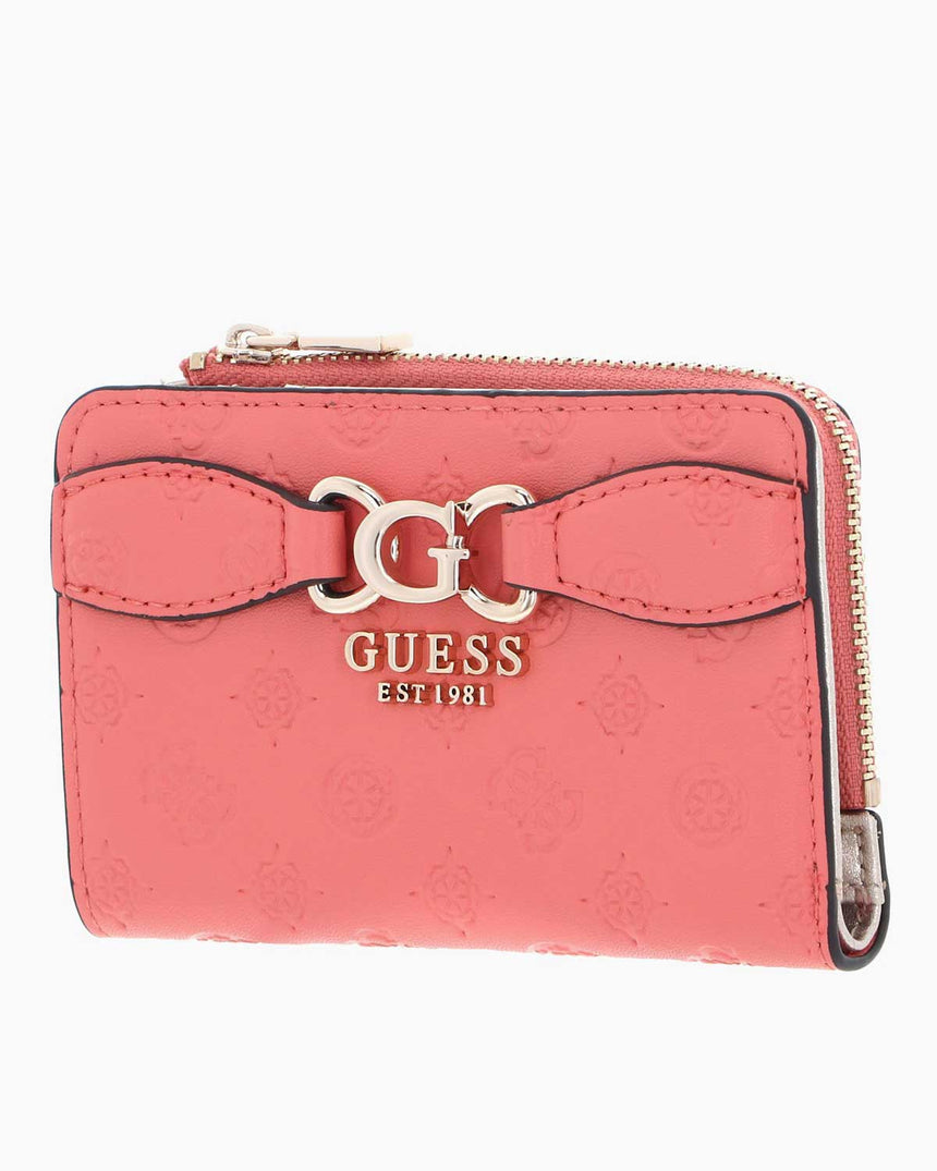 Guess Arlena Logo Zip Around Medium Cüzdan Coal Logo