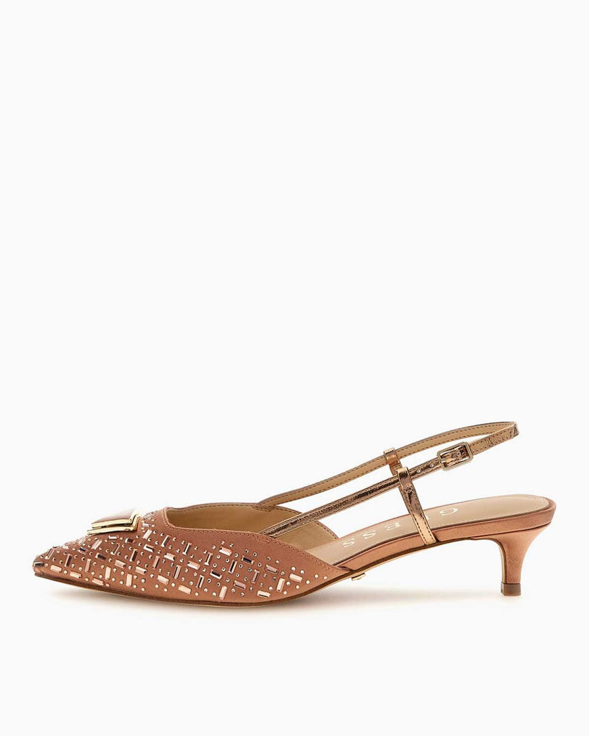 Guess Jessyn Taşlı Mini Topuklu Ayakkabı Blush