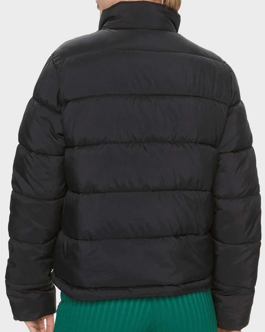 Guess Bertina Light Puffer Şişme Mont Jet Black A996