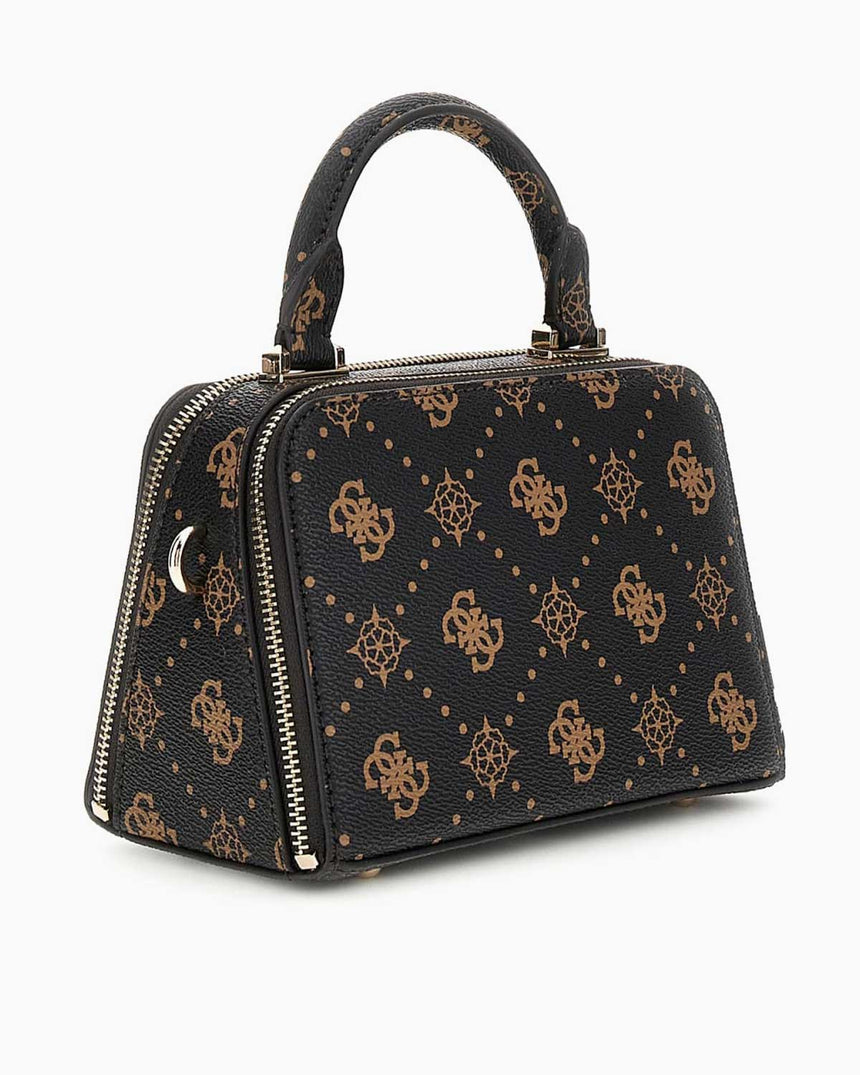 Guess Silia Mini Kadın El Çantası Espresso Logo