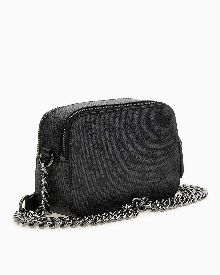 Guess Noelle Crossbody Zincir Detaylı Çapraz Askılı Çanta Coal Logo
