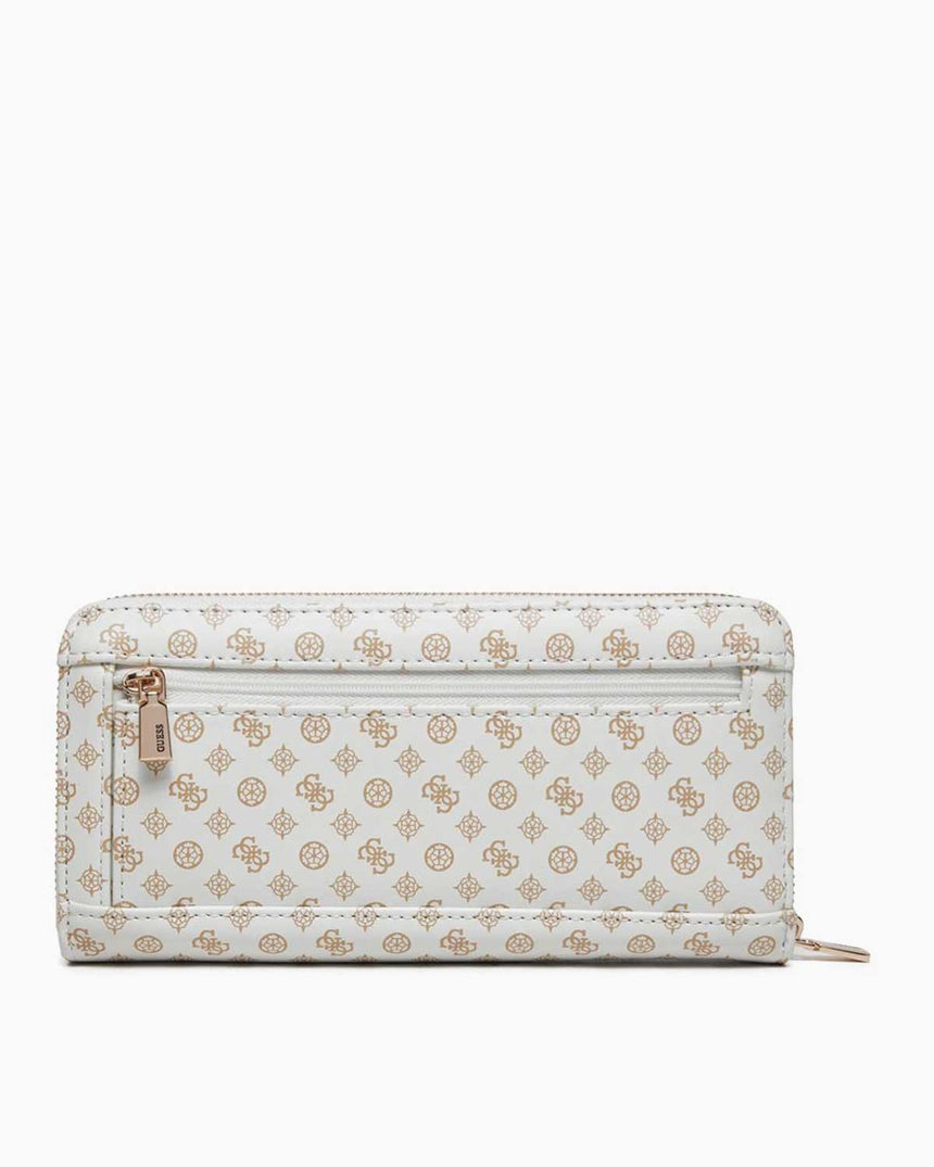 Guess Arlena Logo Slg Zip Around Large Cüzdan White Logo