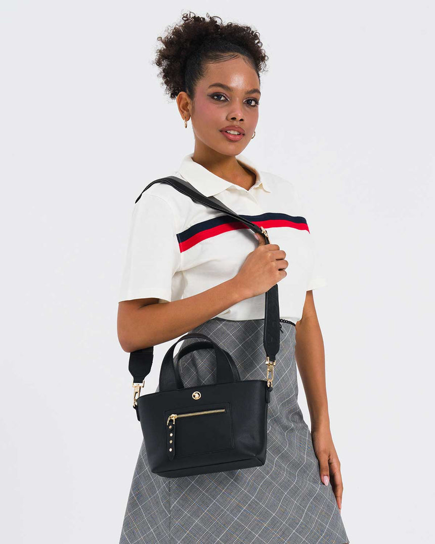 Us Polo Assn Logo Detaylı Çapraz Askılı Çanta Siyah