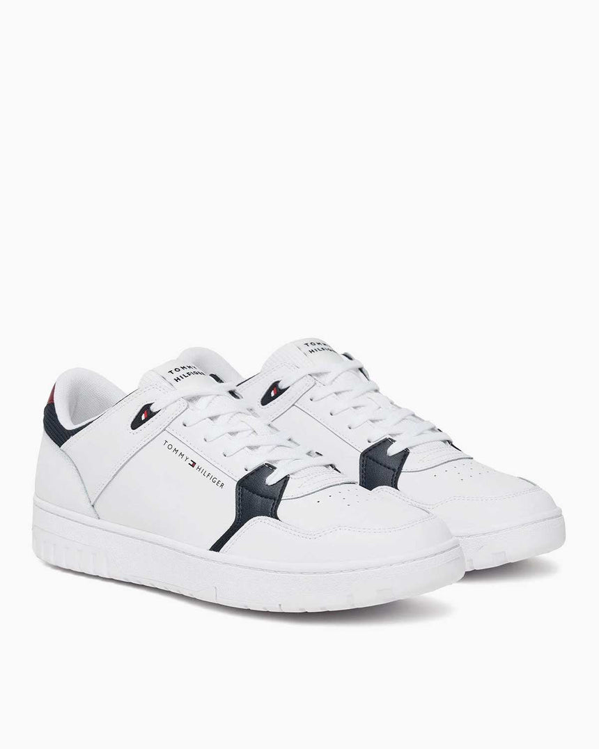 Tommy Hilfiger Deri Erkek Hafif Basketbol Sneaker White