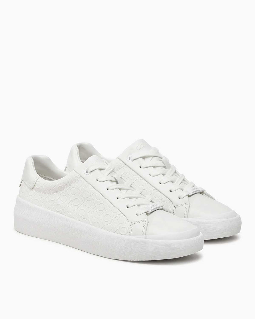 Calvin Klein Lace Up Mono Baskılı Sneaker White