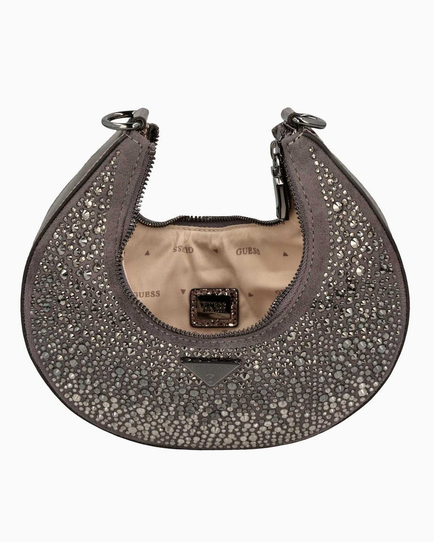 Guess Lua Taşlı Omuz Çantası Pewter