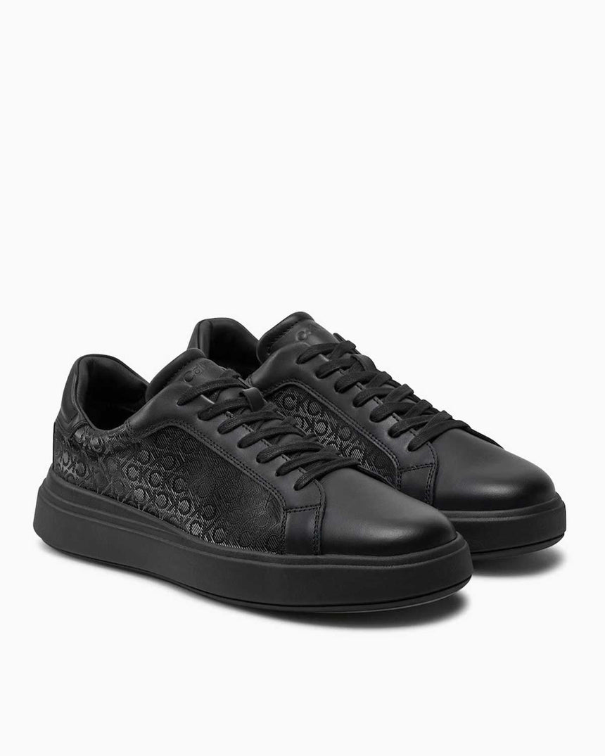 Calvin Klein Lor Top Lace Up Lth Mono Erkek Sneaker Triple Black Mono